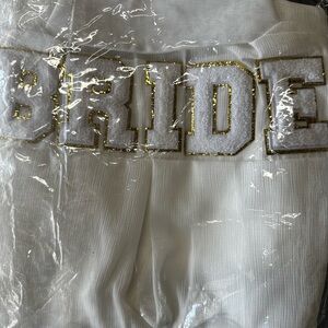 White Bride coverup with Gold Accents